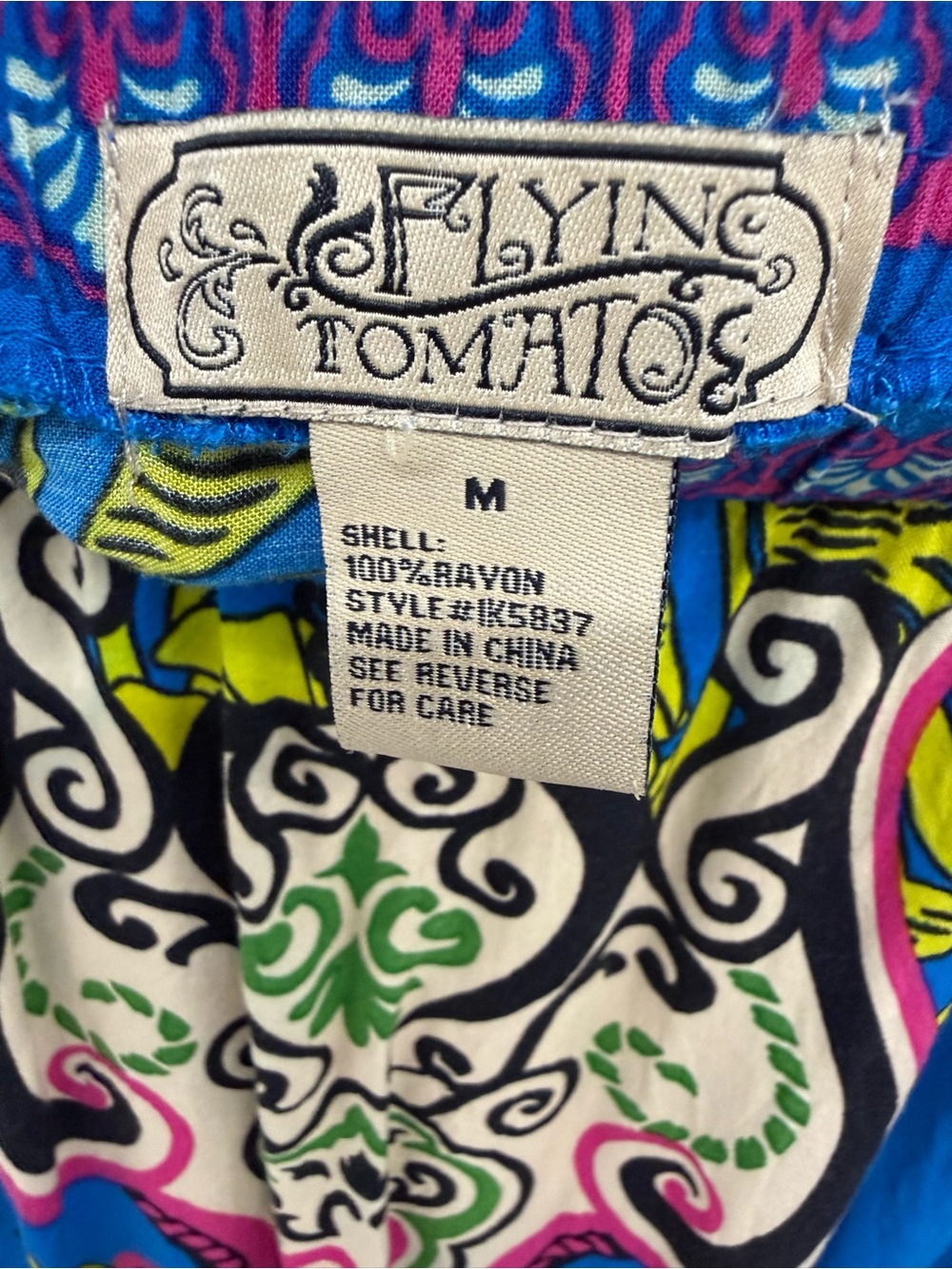 Flying Tomato Royal Blue Maxi Skirt with Multicolor Paisley Print - Picture 2 of 2